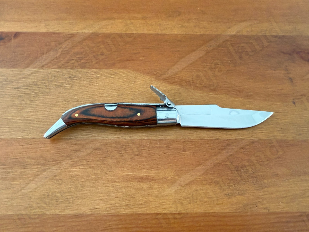 3.14” Spanish Navaja Teja Albacete Pocket Knife Red Stamina Scales with Ratchet