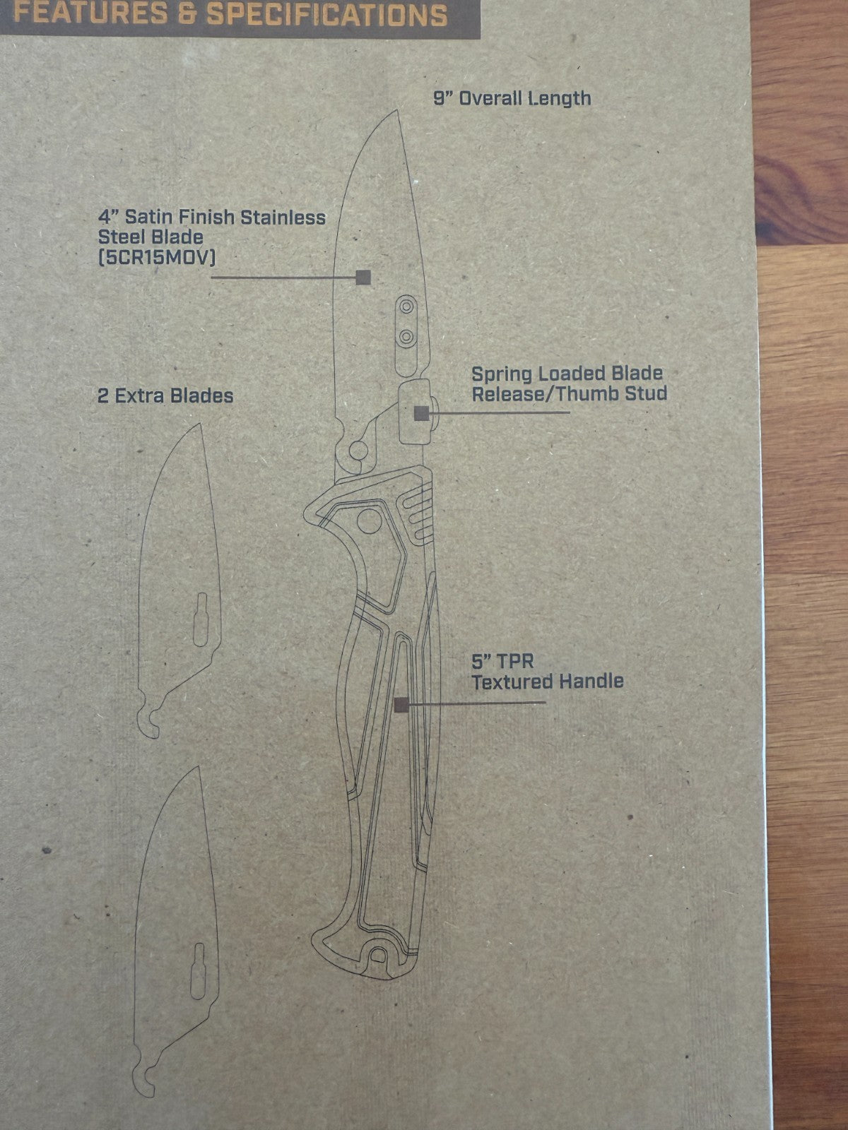 Elk Ridge Folding Knife 3x Interchangeable 4" Steel Blade Textured Grip Handle
