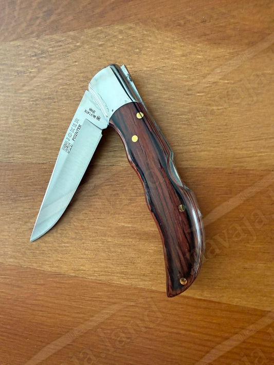 3.15” Joker Pointer Camping Folding Knife (Red Wood Handle) Handmade in Spain