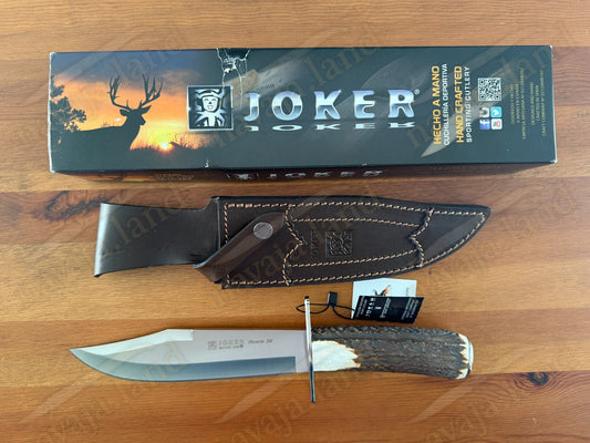 Joker Bowie 20 Hunting Knife – 7.87” MOVA Blade | Deer Antler Handle | Sheath