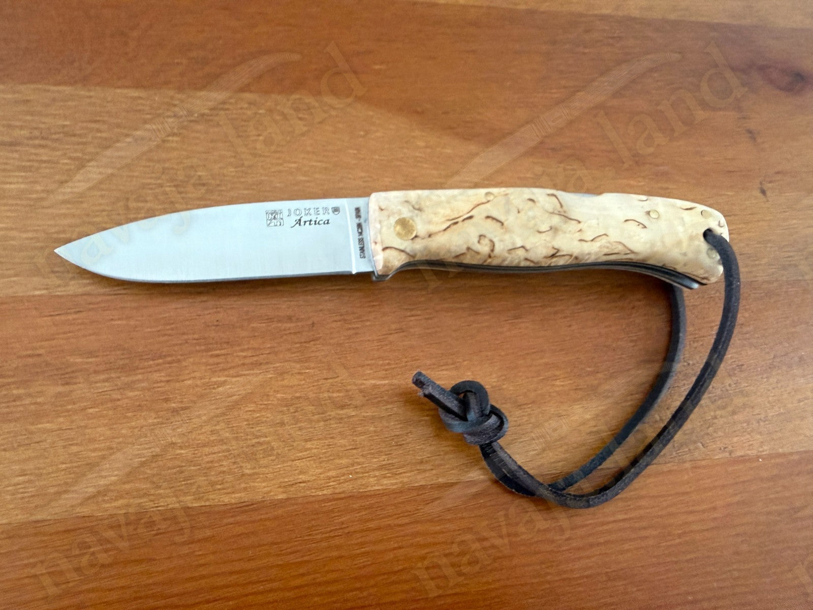 3.15” Joker Artica Bushcraft Folding Knife (Curly Birch Handle) Handmade Spain