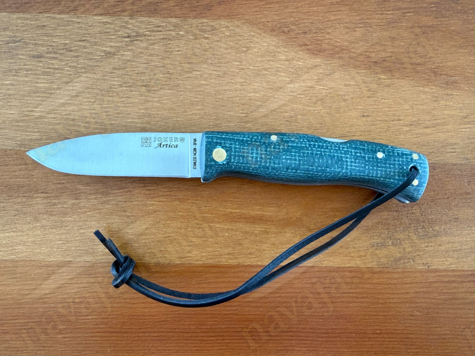 3.2” Joker Artica Bushcraft Folding Knife (Green Jute Micarta Handle) From Spain