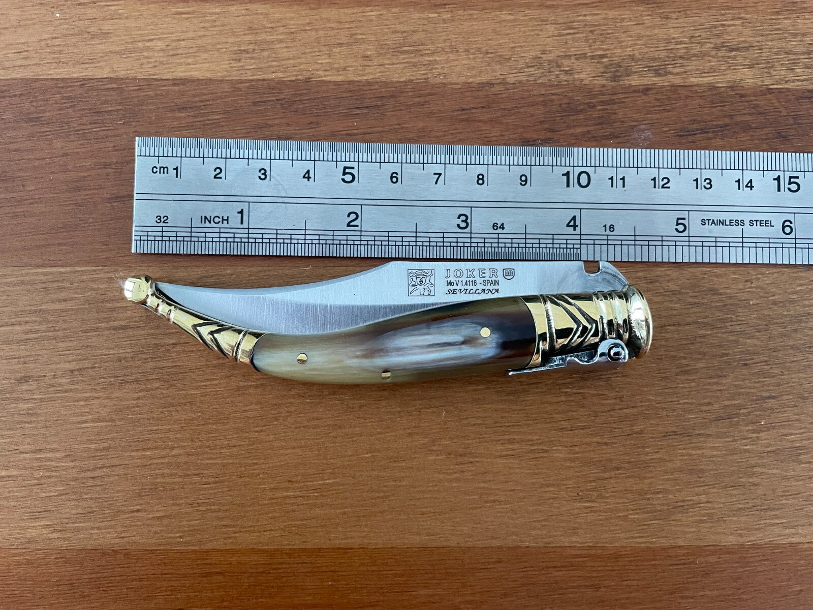 3.5” Albacete Navaja Joker Sevillana Knife Bullhorn Handle Handmade High Quality