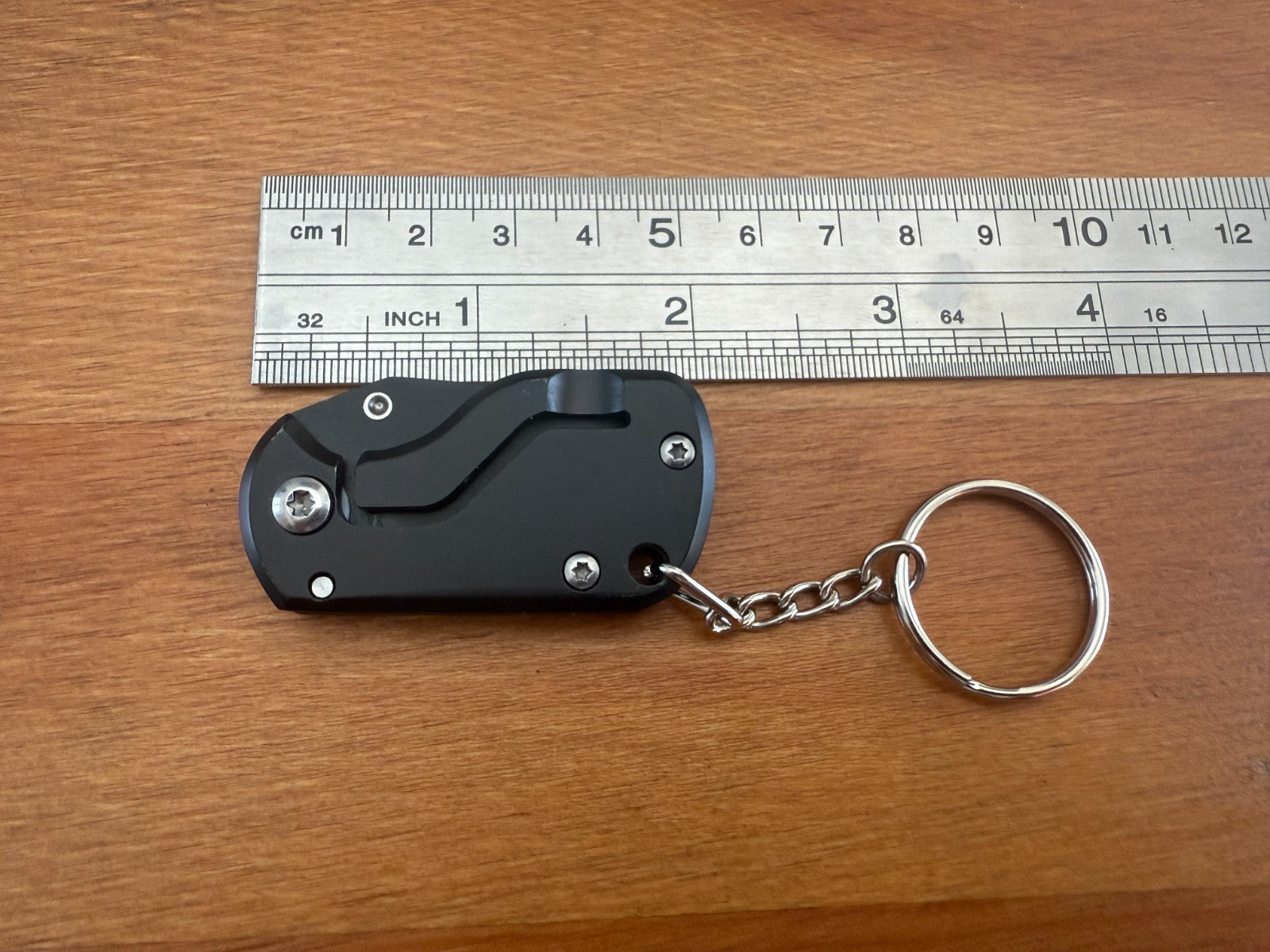 1.2" Stainless Steel Blade Keychain Mini Folding Knife Liner Lock Black - Spain