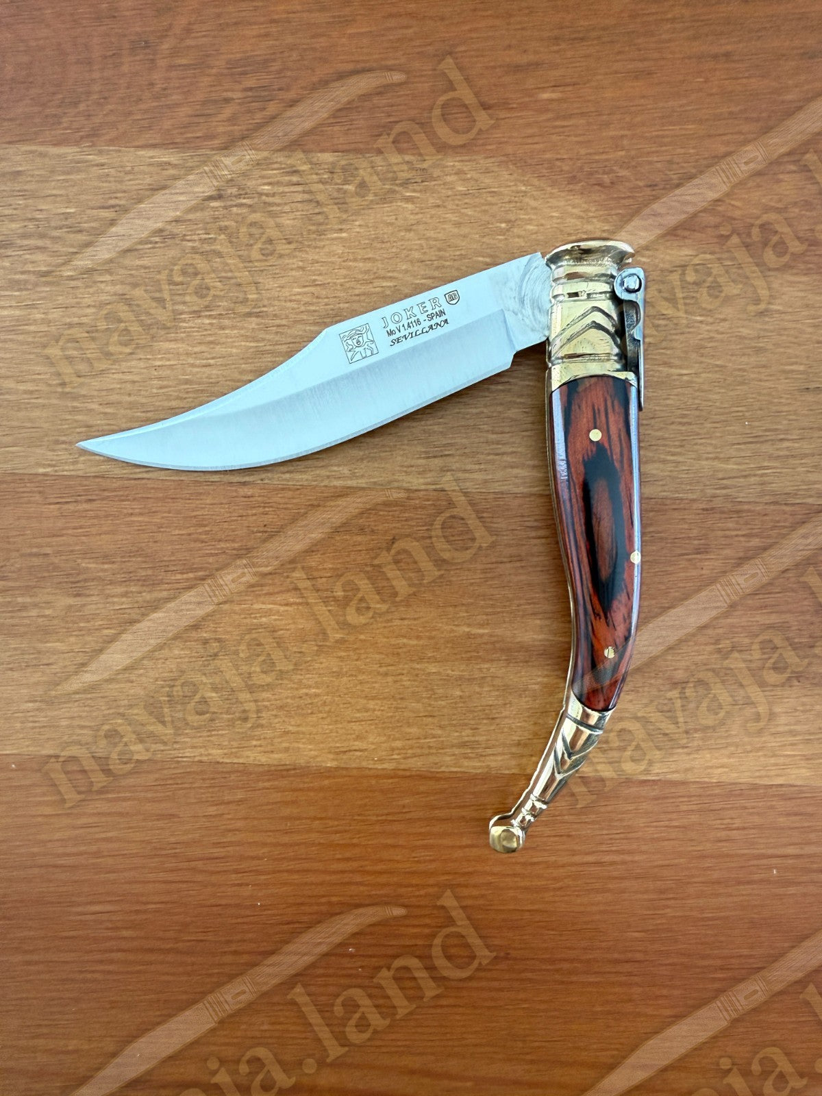 3.5” Navaja Joker Sevillana Knife Red Wood Handle High Quality Handmade in Spain