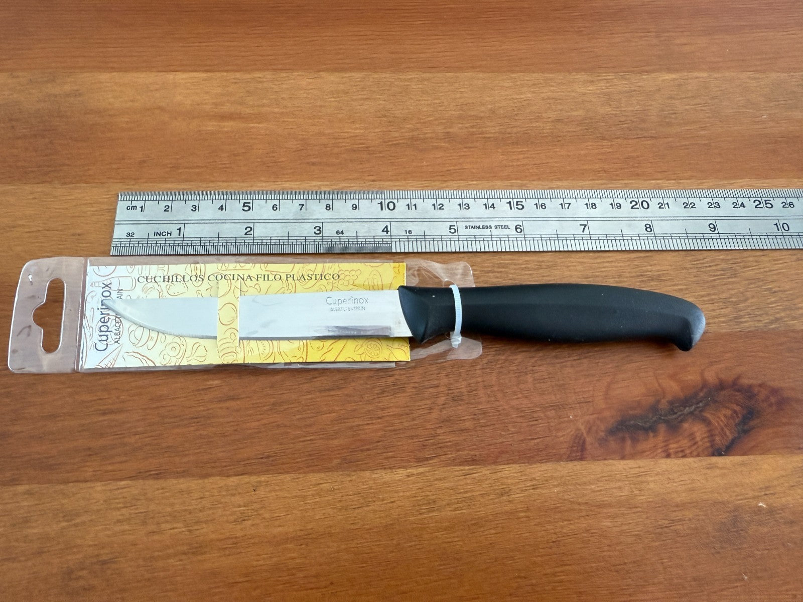 Cuperinox Kitchen Knife 4 in Plain Edge Blade with Plastic Handle From Spain