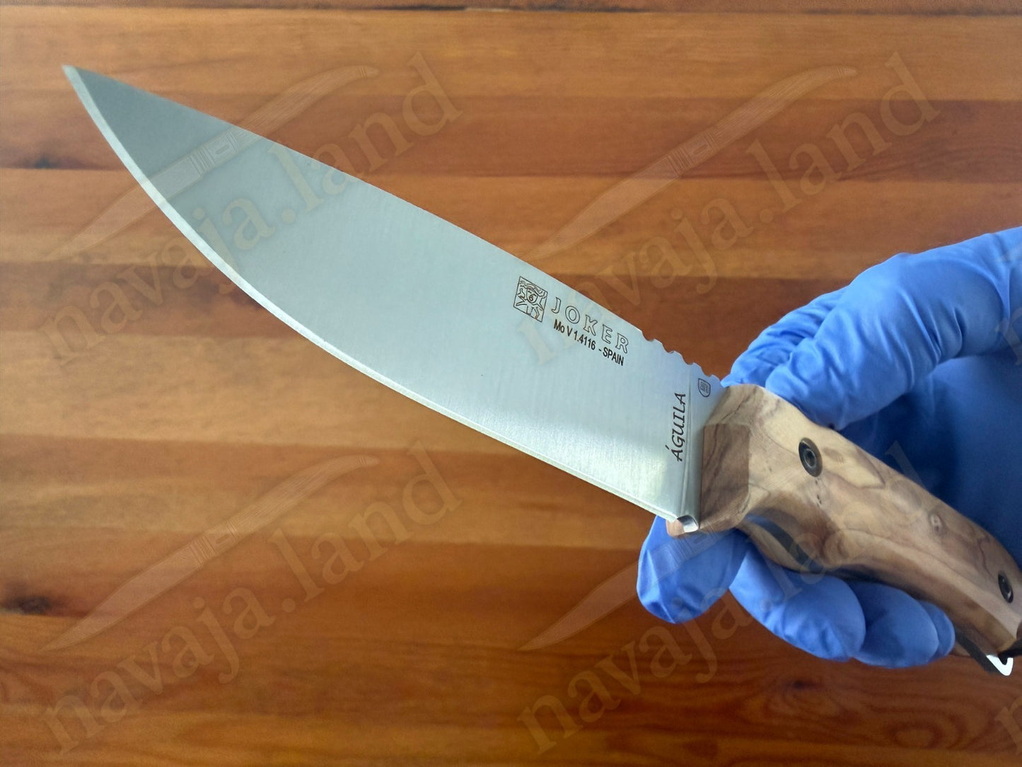 Joker Aguila Bushcraft Knife 4.13” MOVA Blade Olive Wood Handle | Leather Sheath