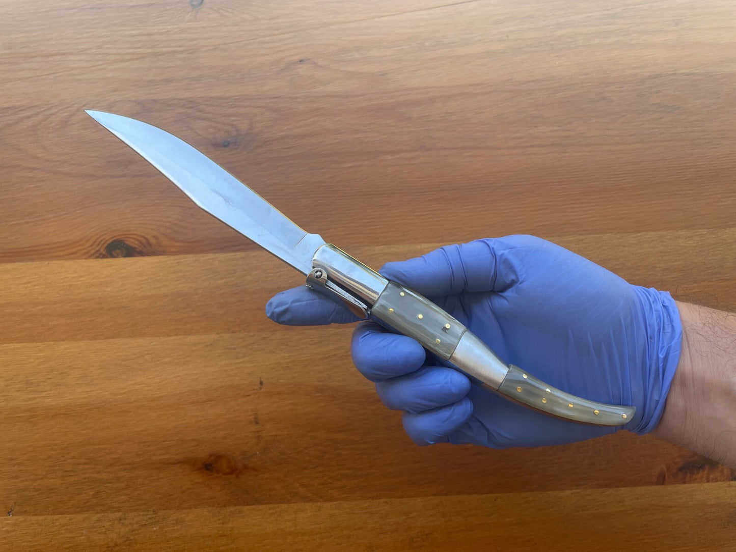 5.11" Arabian Style Navaja Folding Knife Bull Horn Scales w/ Ratchet From Spain