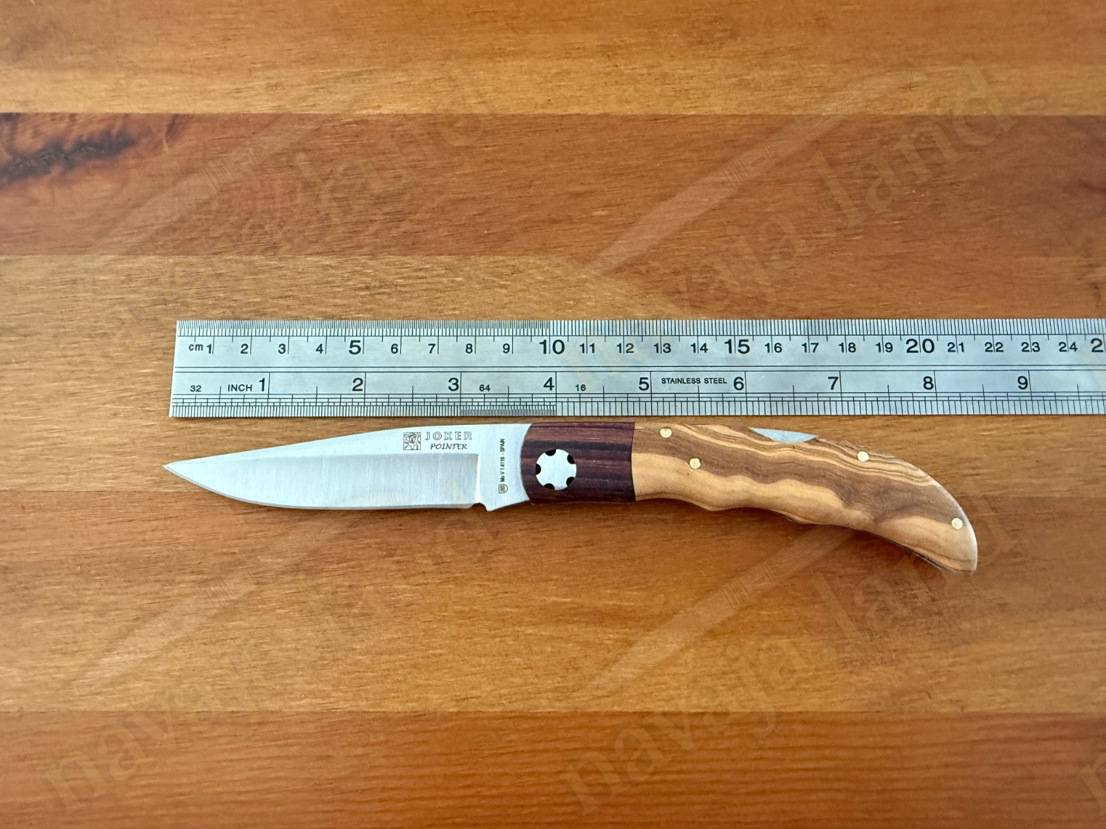 3.54” Joker Pointer Camping Folding Knife (Olive Wood & Rosewood) From Spain