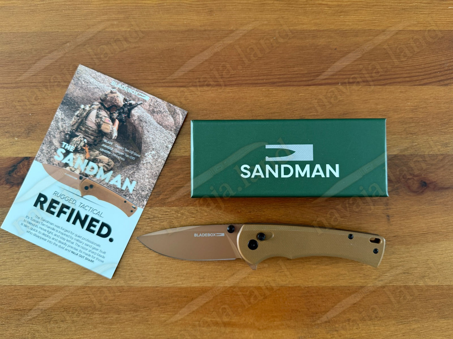 The SANDMAN Folding Pocket Knife 3.2” D2 Steel Blade Tuscan Tan G10 Handle