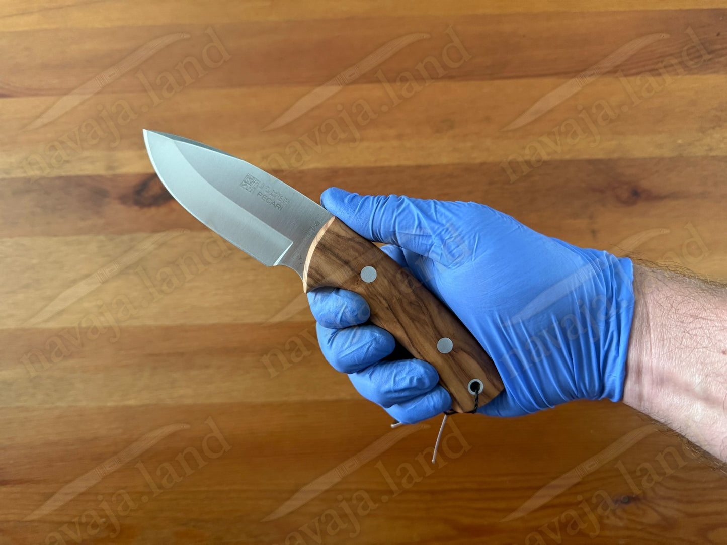Joker Pecari Skinning Knife 3.34” MOVA Blade Olive Wood Handle Leather Sheath
