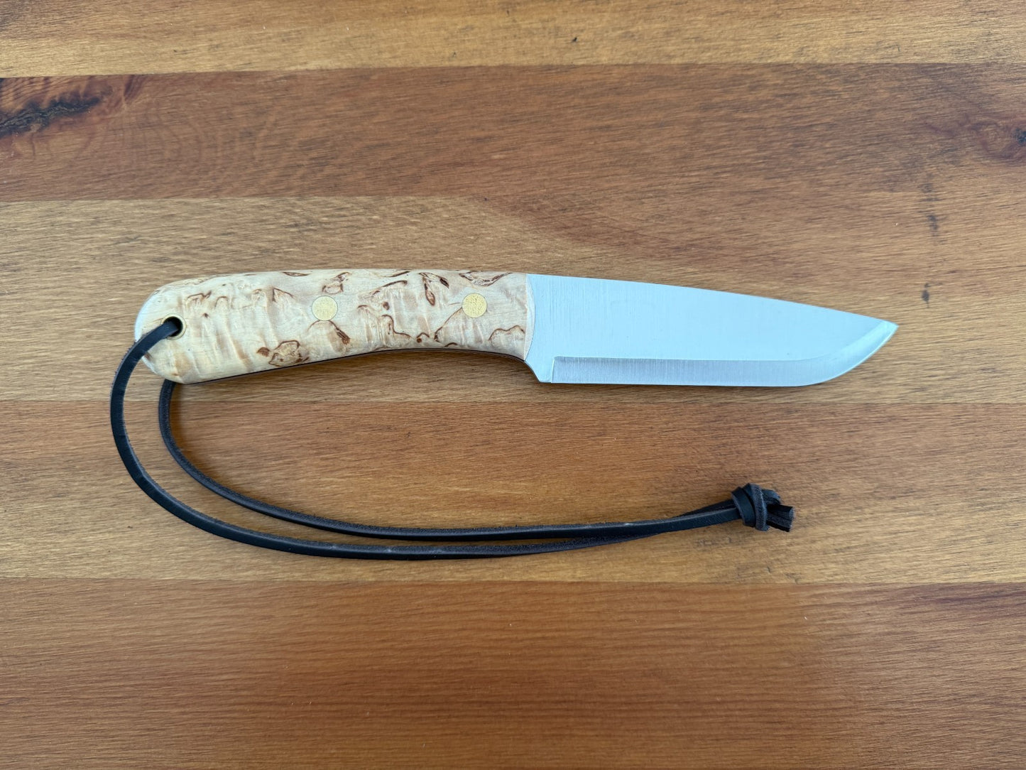 Joker Montañero Fixed Knife 4.3" Sandvik 14C28N Steel Curly Birch Handle Spain