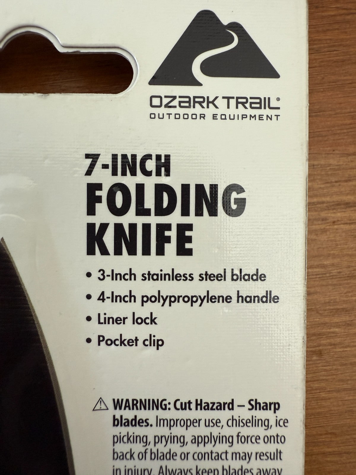 3" Blade Ozark Fathom Folding Knife 7" Open Black Polypropylene Handle