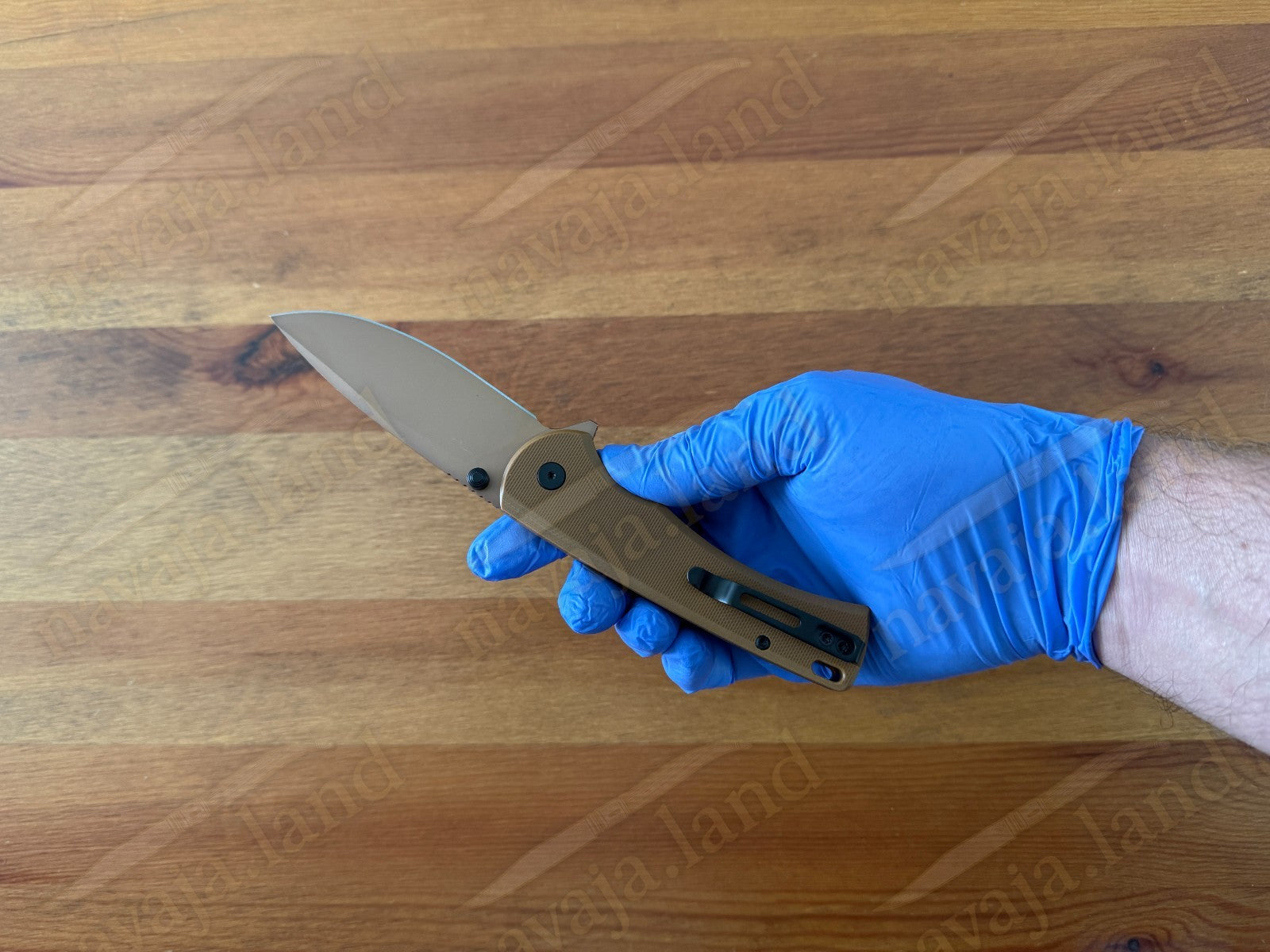 The SANDMAN Folding Pocket Knife 3.2” D2 Steel Blade Tuscan Tan G10 Handle