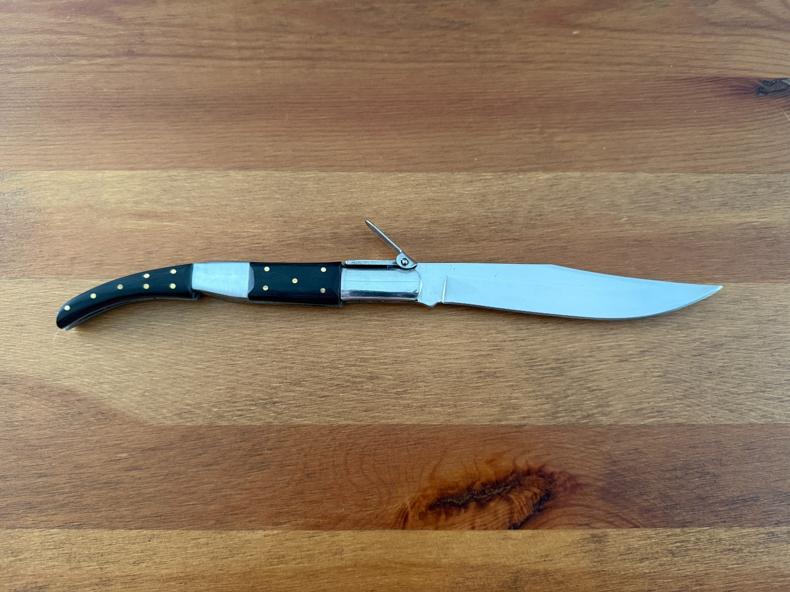 5.3" Arabian Style Spanish Navaja Folding Knife Black Wood Scales with Ratchet