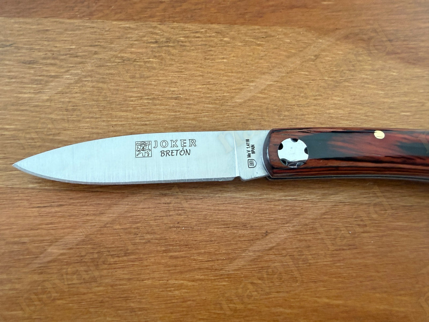 2.95” Joker Bretón Camping Folding Knife (Red Wood Handle) Handmade in Spain