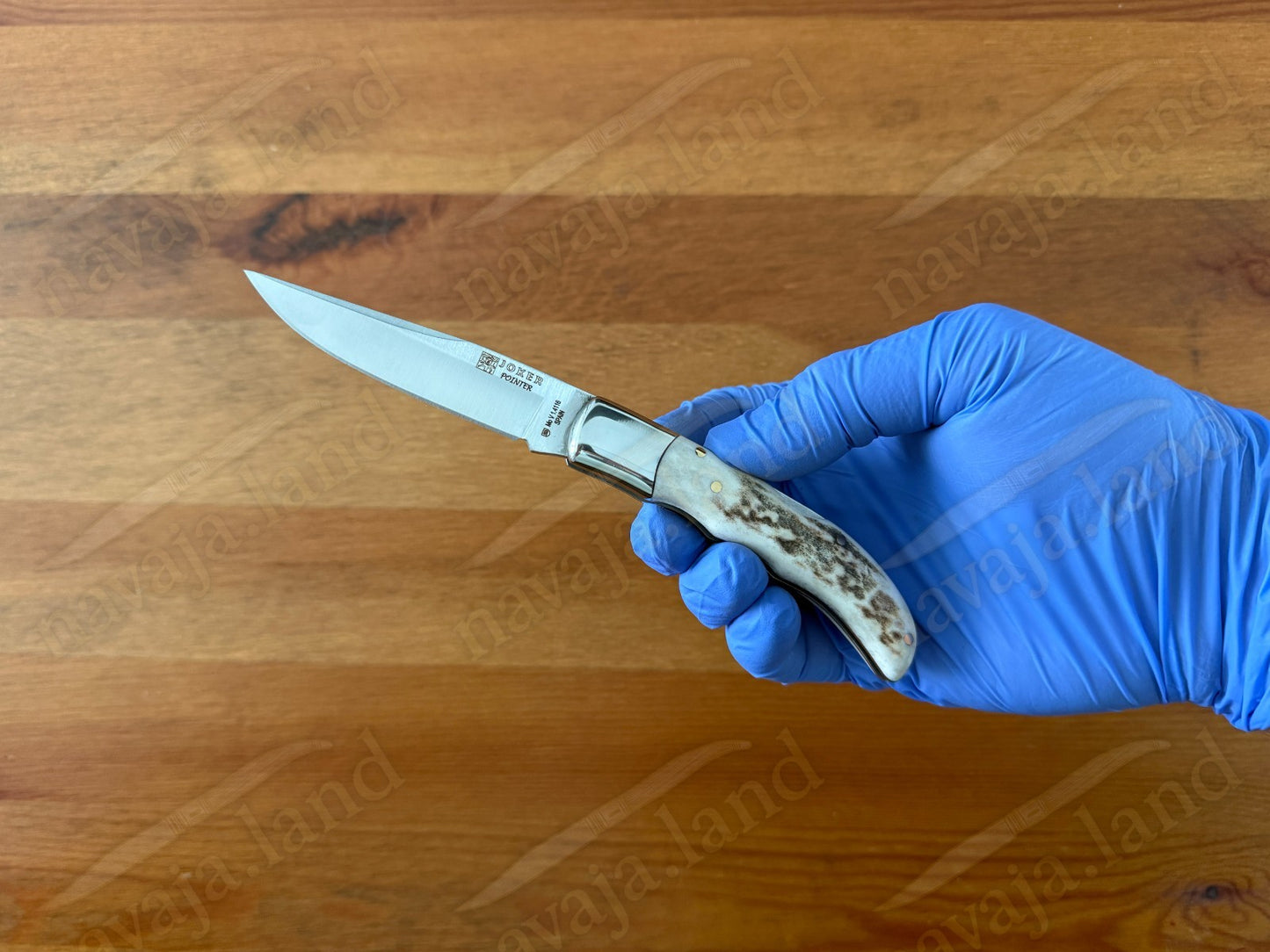 3” Joker Pointer Camping Folding Knife (Deer Antler Handle) Handmade in Spain