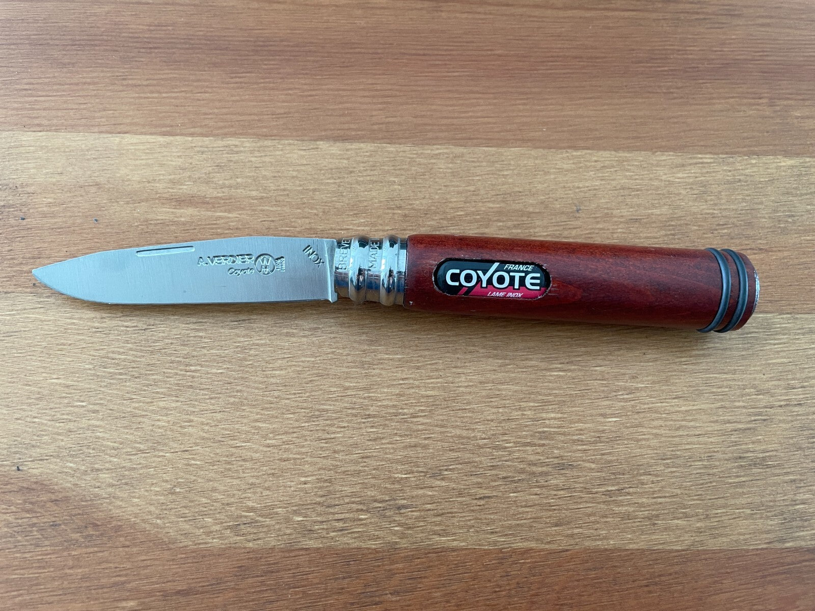 3.14" Andre Verdier Navaja Coyote Mahogany Handle Corkscrew From France
