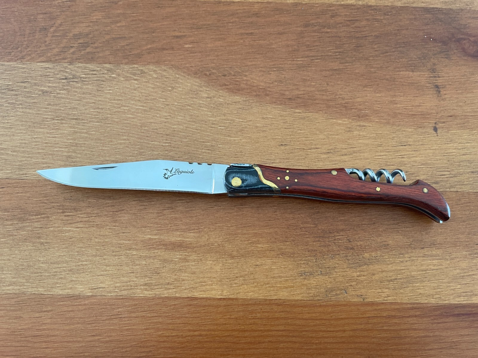 3.54” Navaja Laguiole Folding Pocket Knife Red Stamina/Mikarta Handle Corkscrew