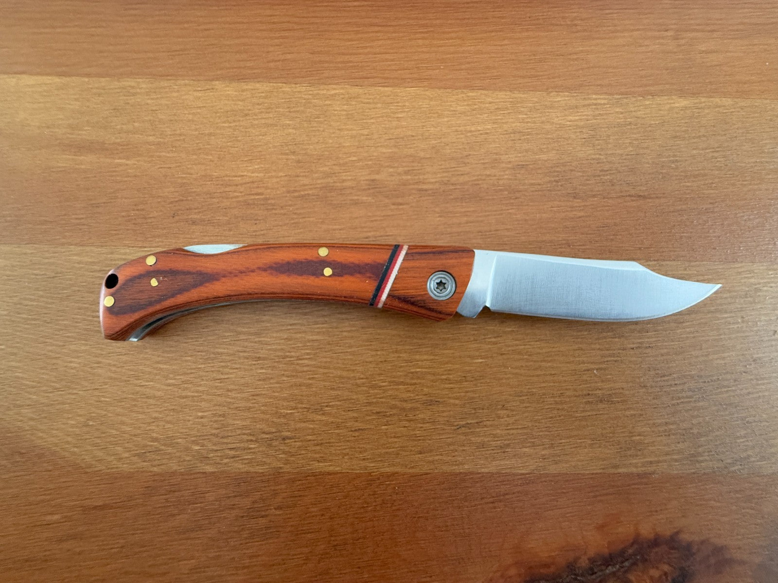 Folding Knife 7.5 cm (3 in) Stainless Steel Blade Lockback Pakkawood Handle