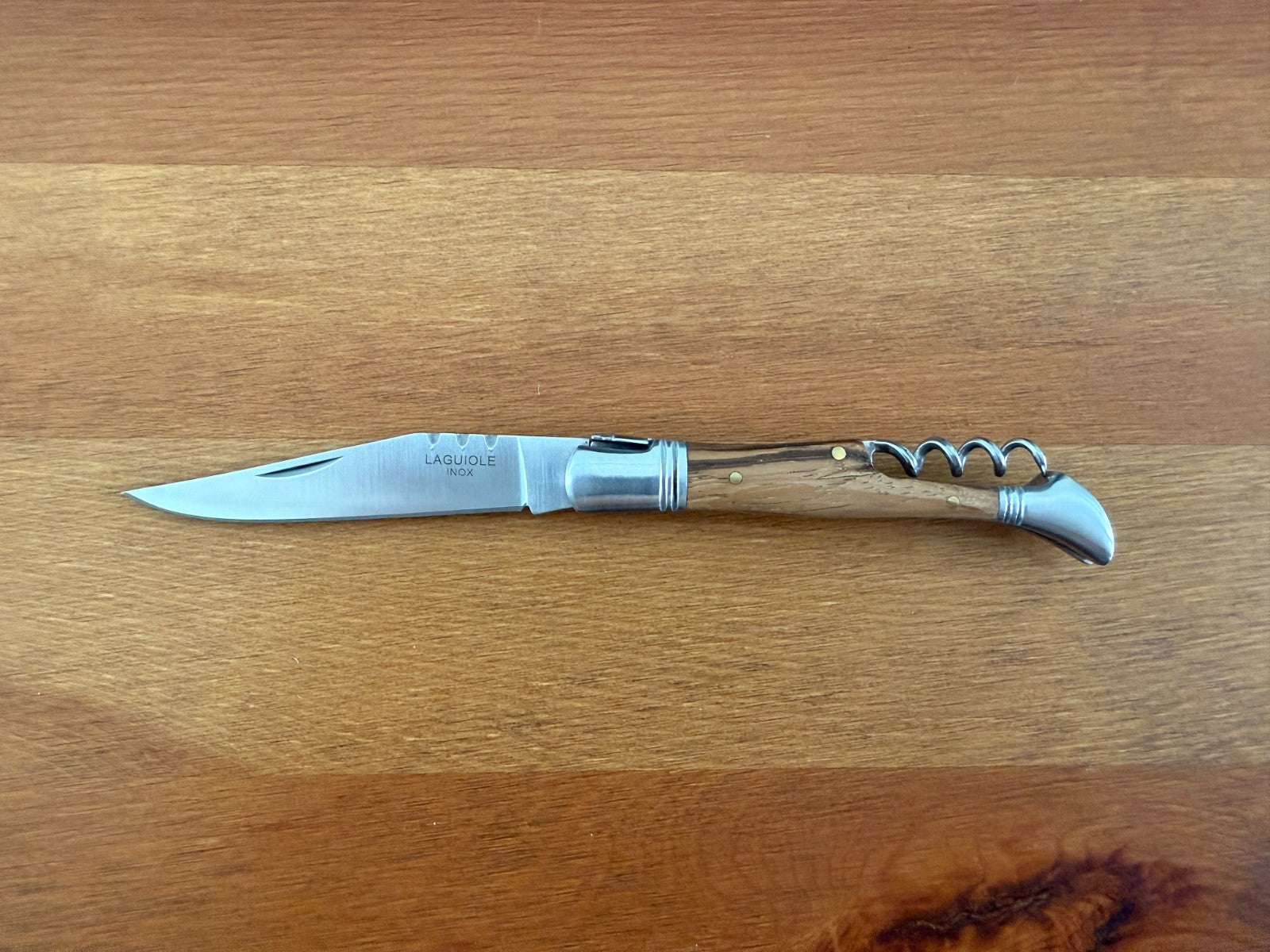 3.34” Stainless Steel Blade Navaja Laguiole Inox Pocket Knife Olive Wood Scales