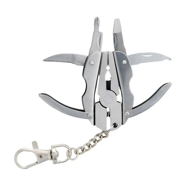 9-in-1 Mini Fishing MultiTool Stainless Steel Plier Knife Wire Stripper Crimper