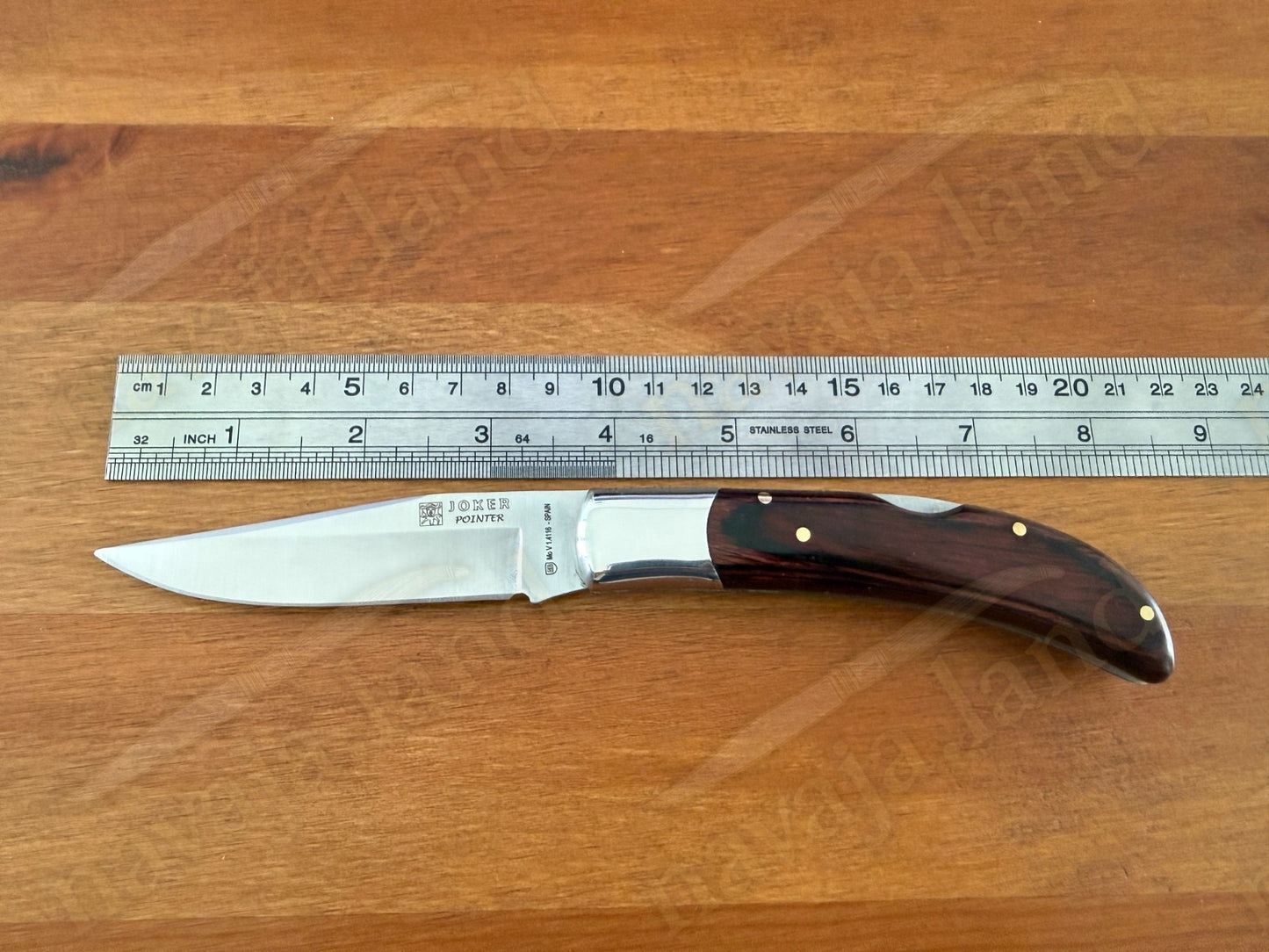 3.54” Joker Pointer Camping Folding Knife (Red Wood Handle) Handmade in Spain
