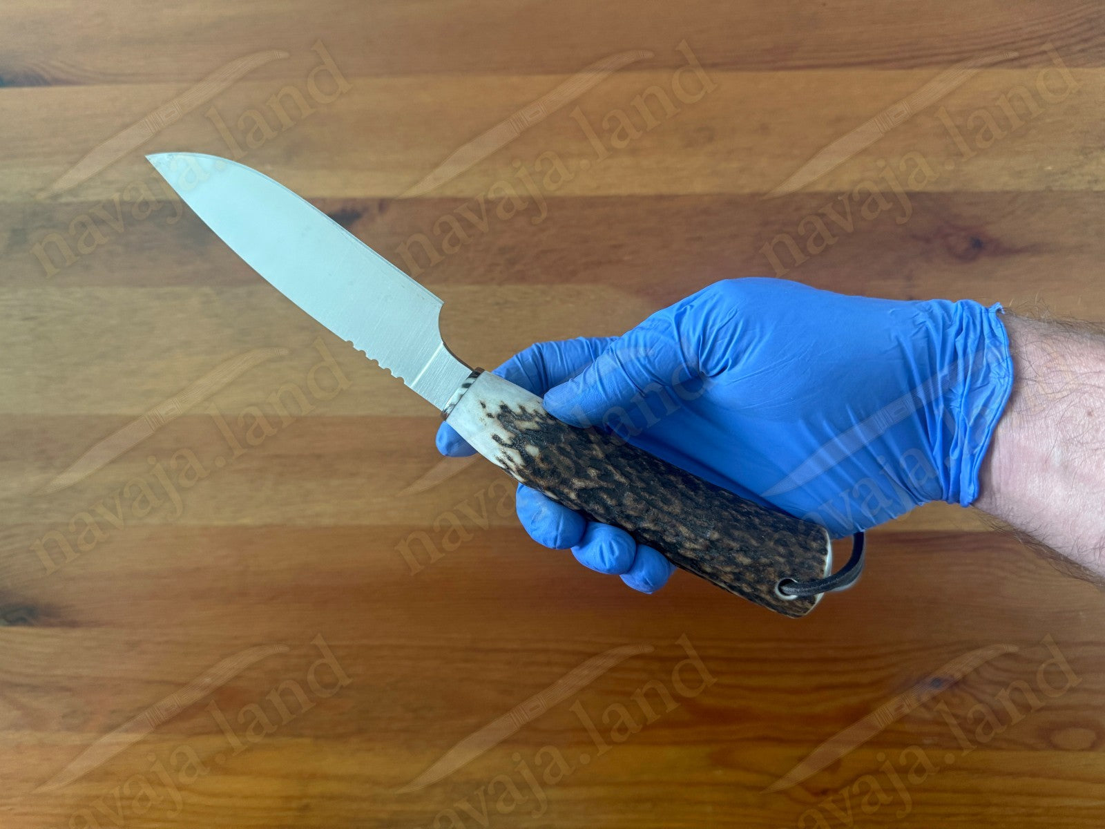 Joker Flecha Hunting Knife 4.92” MOVA Blade | Deer Horn Handle | Leather Sheath