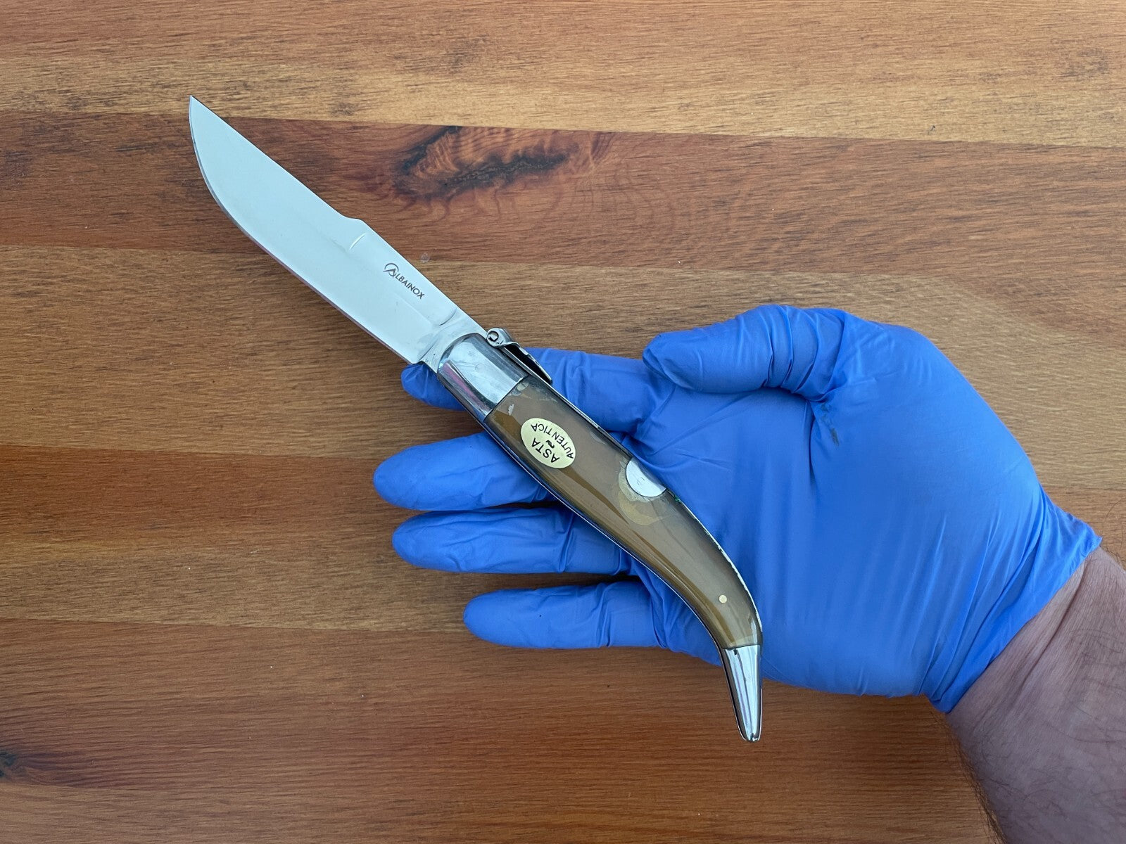 4.3" Spanish Navaja Teja Pocket Knife Real Bull Horn Scales - USA Seller