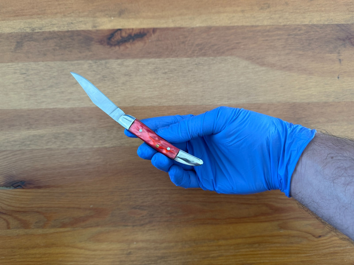 Wild Turkey Handmade Pocket Knife 2.75" Stainless Steel Blade Red Resin Handle