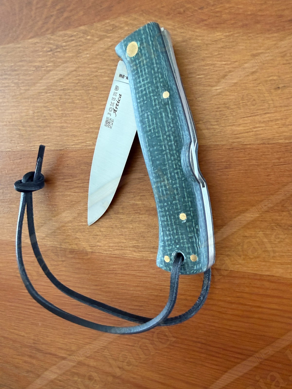 3.2” Joker Artica Bushcraft Folding Knife (Green Jute Micarta Handle) From Spain