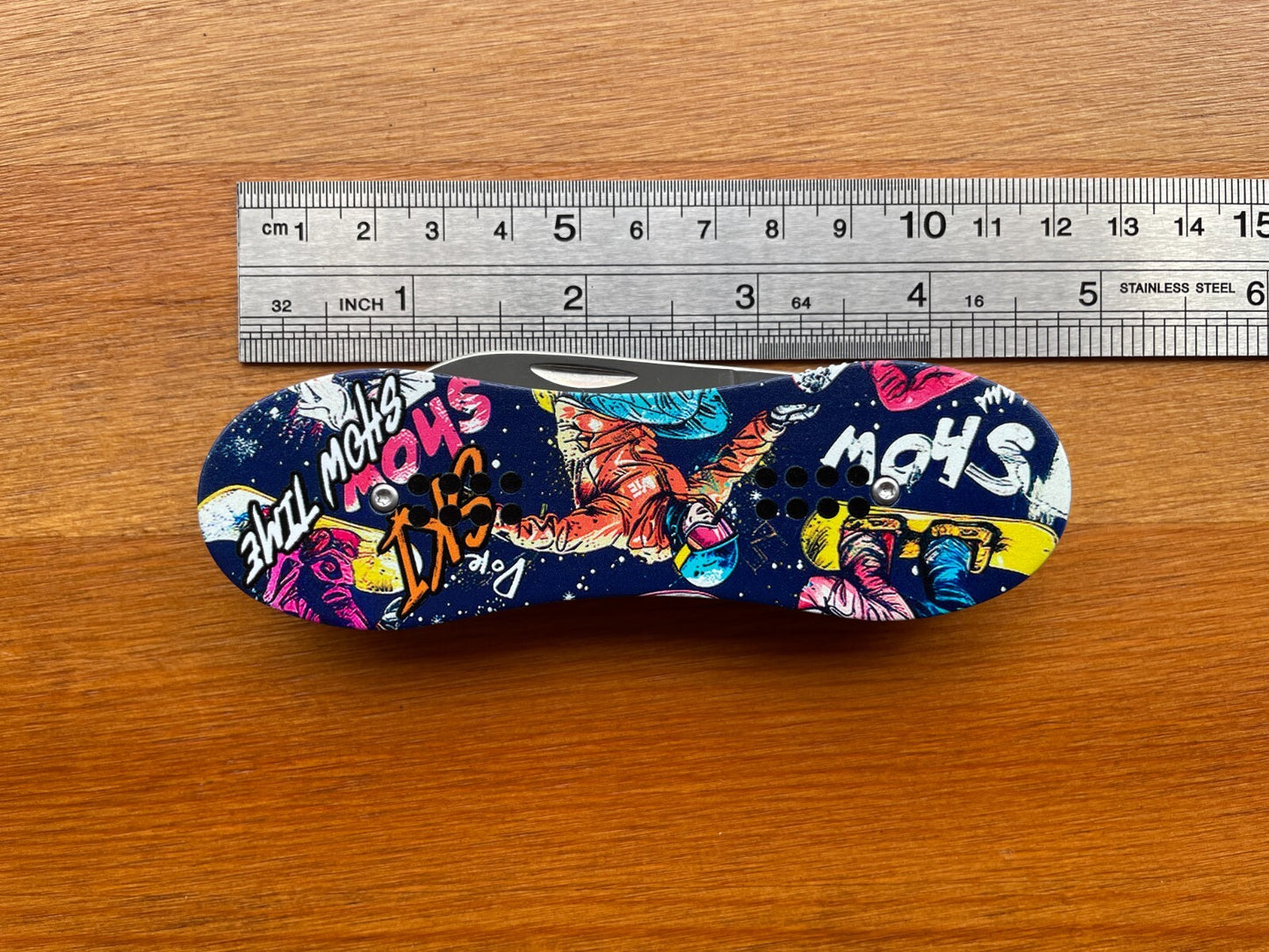 3.14 in. Navaja Snowboard Board Pocket Knife Bottle Opener Liner Lock From Spain