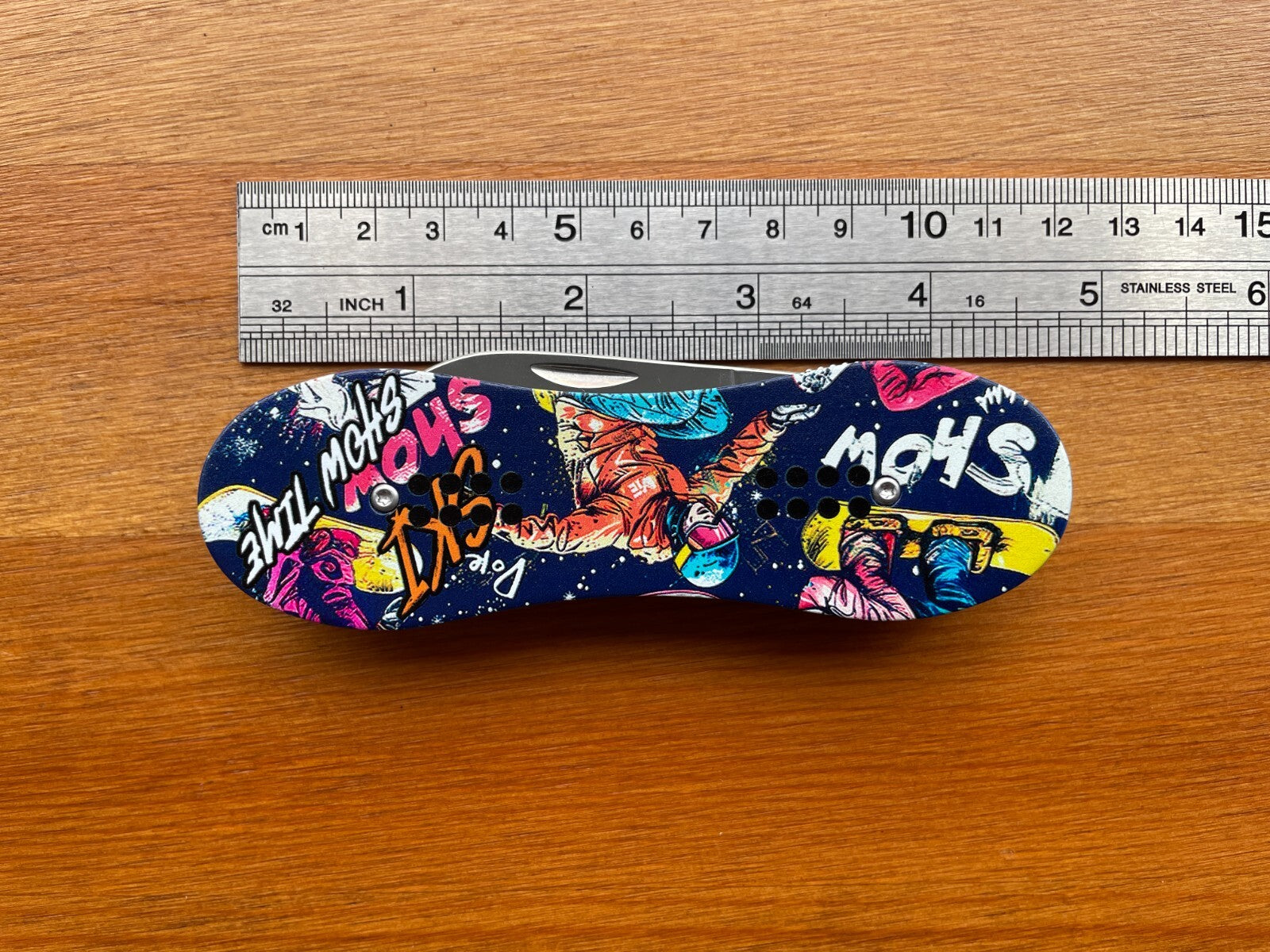3.14 in. Navaja Snowboard Board Pocket Knife Bottle Opener Liner Lock From Spain