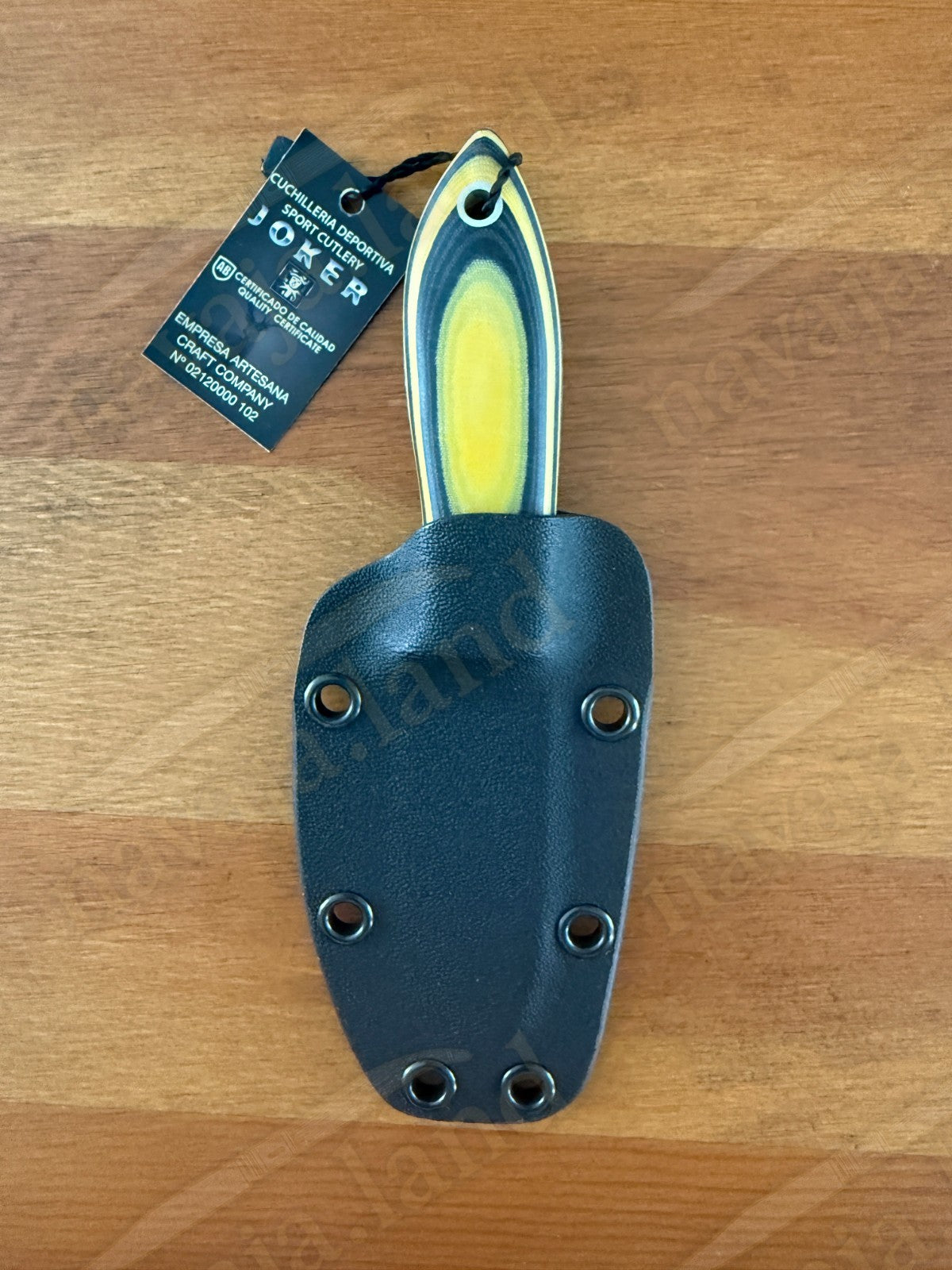 Joker Avispa Bushcraft Knife 3.15” Sandvik 14C28N Blade - Yellow & Black Micarta