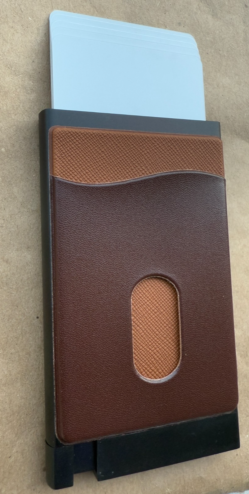 Captain America Pop Up Wallet Brown Leather Credit Card Holder and Cash Aluminum