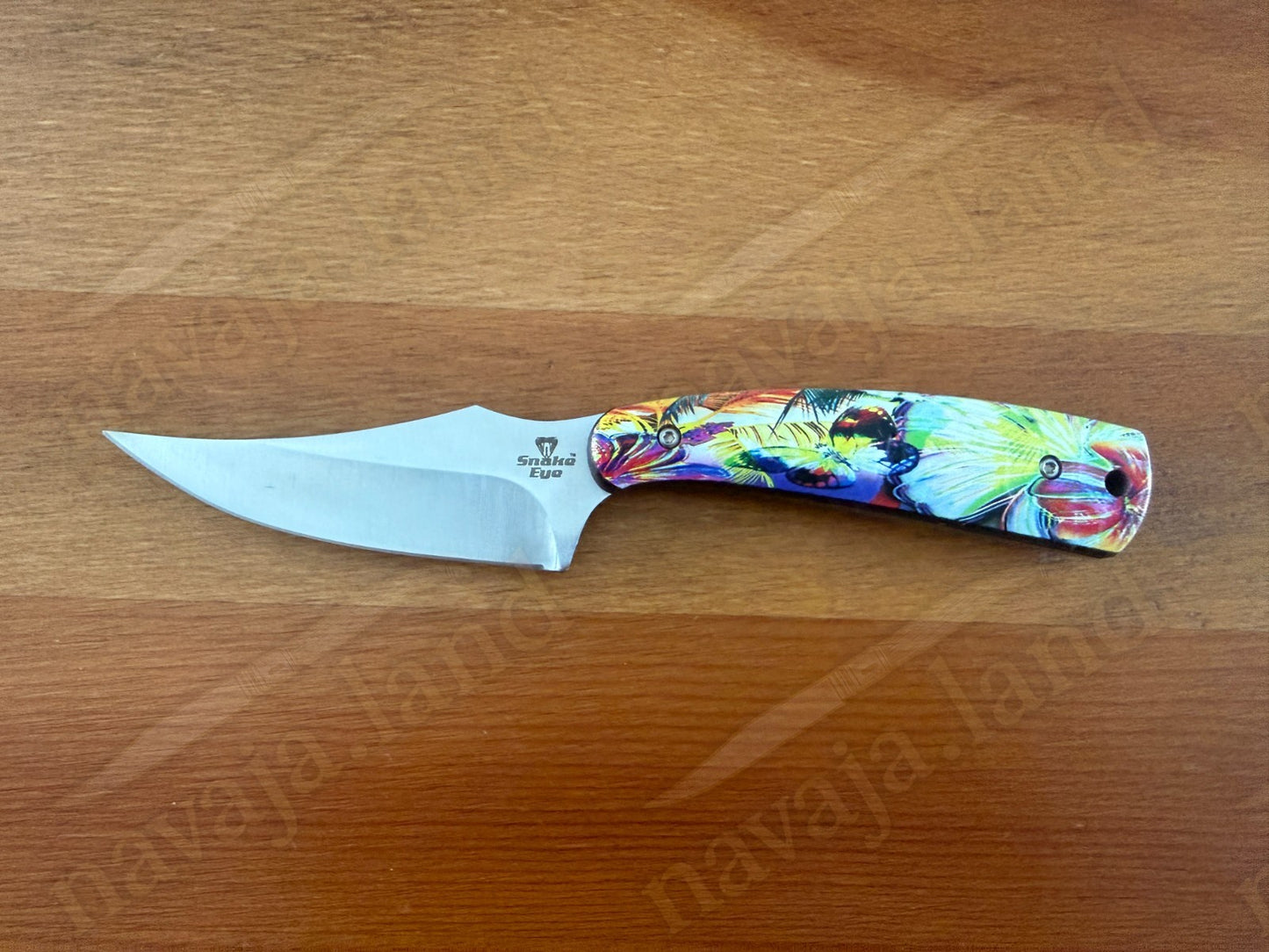 Snake Eye Tactical Fixed Blade Hunting Knife Full Tang w/ Sheath Colorful Handle