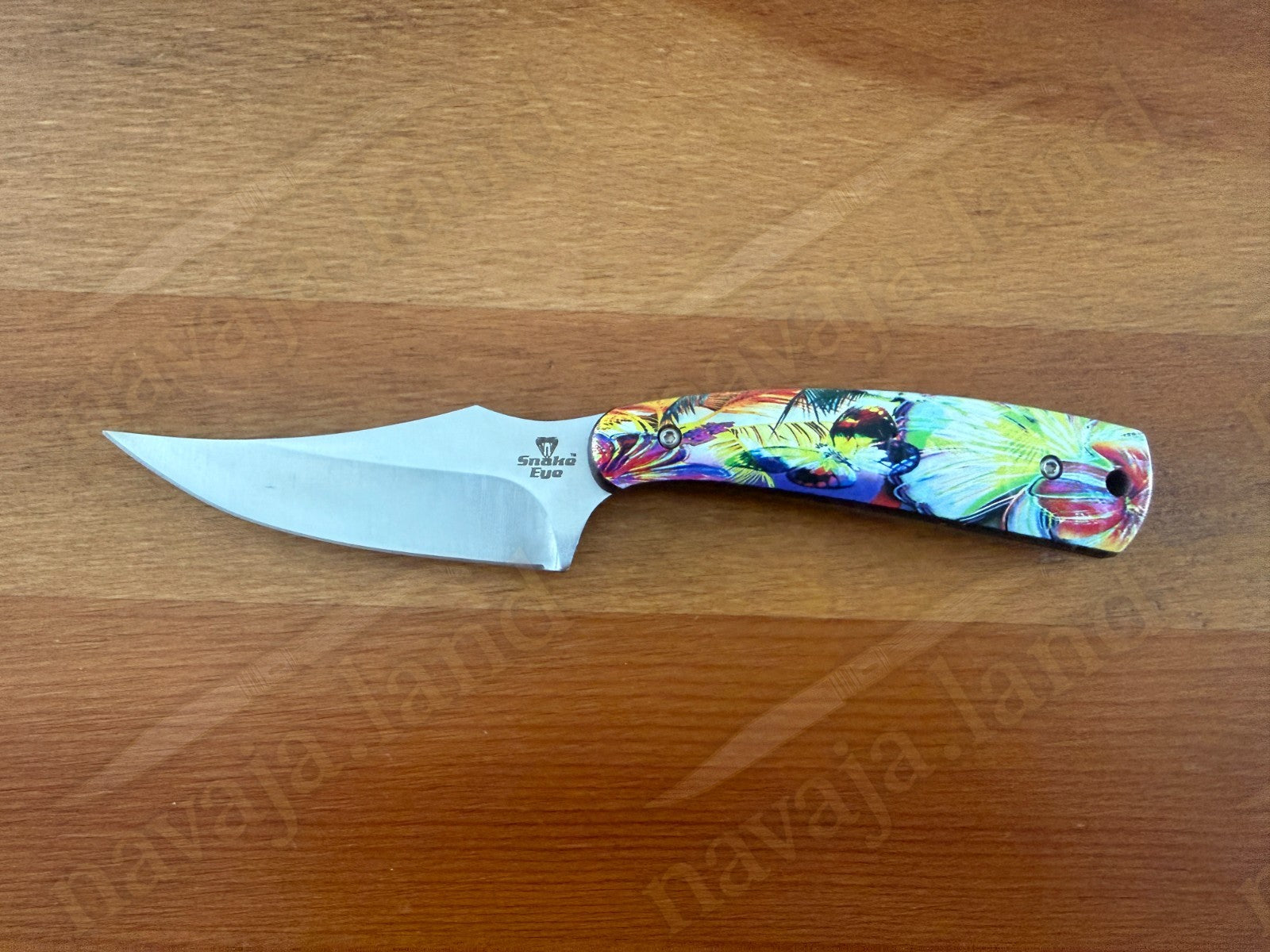 Snake Eye Tactical Fixed Blade Hunting Knife Full Tang w/ Sheath Colorful Handle