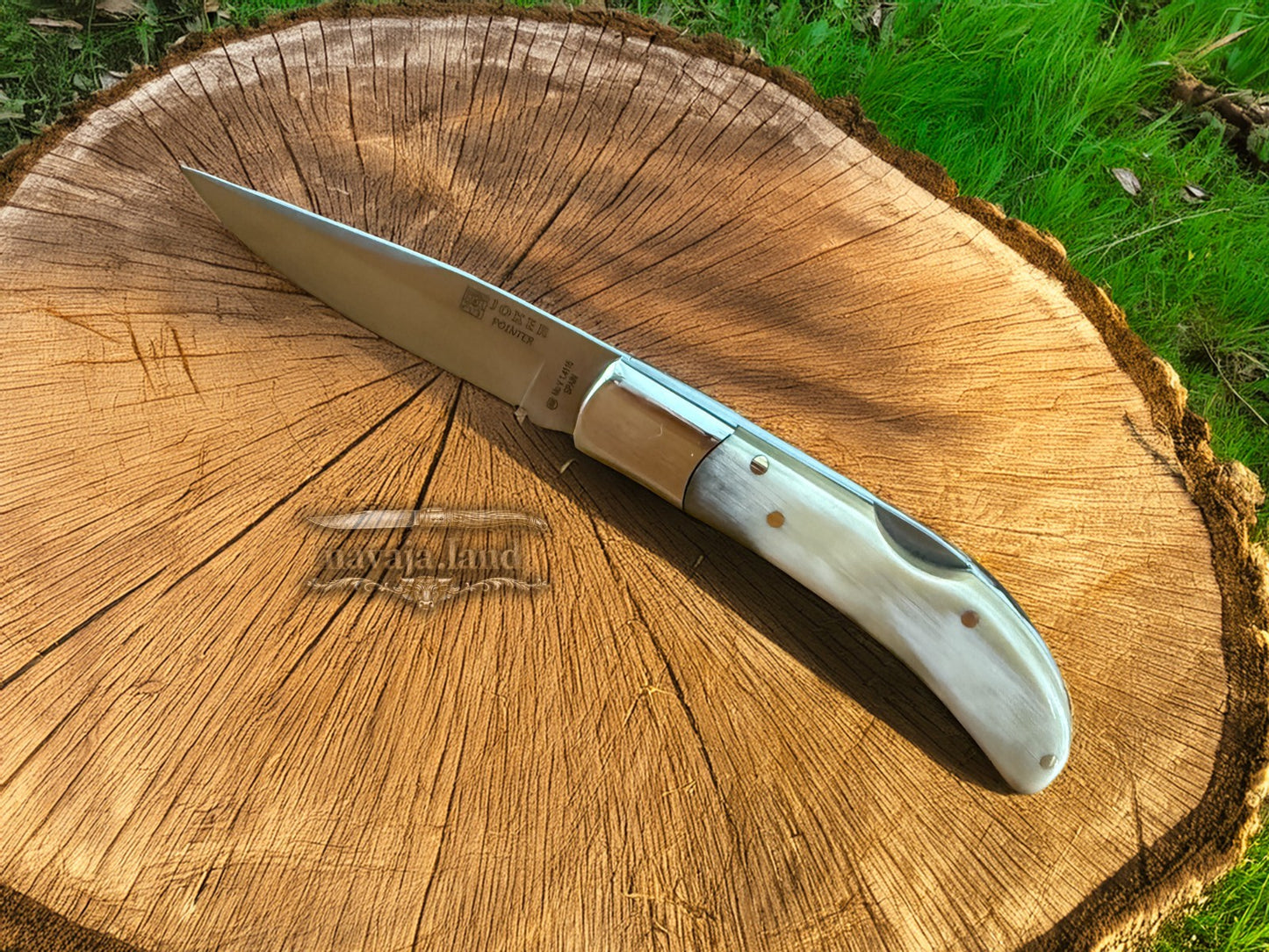 3.14” Joker Pointer Camping Folding Knife (Bullhorn Scales) Handmade in Spain