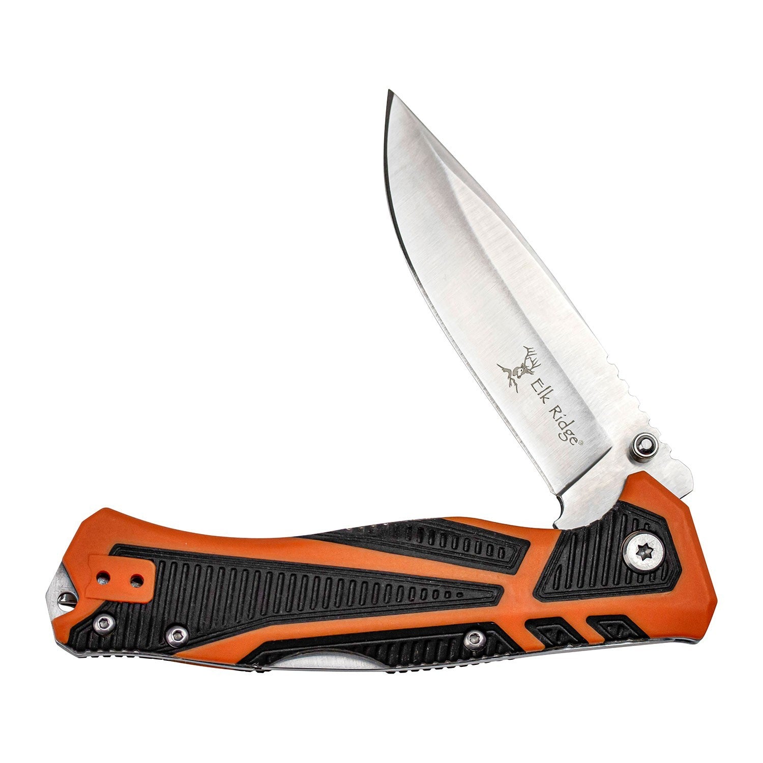 Elk Ridge Folding Knife 3.5" Steel Blade Textured Grip Handle Lockback