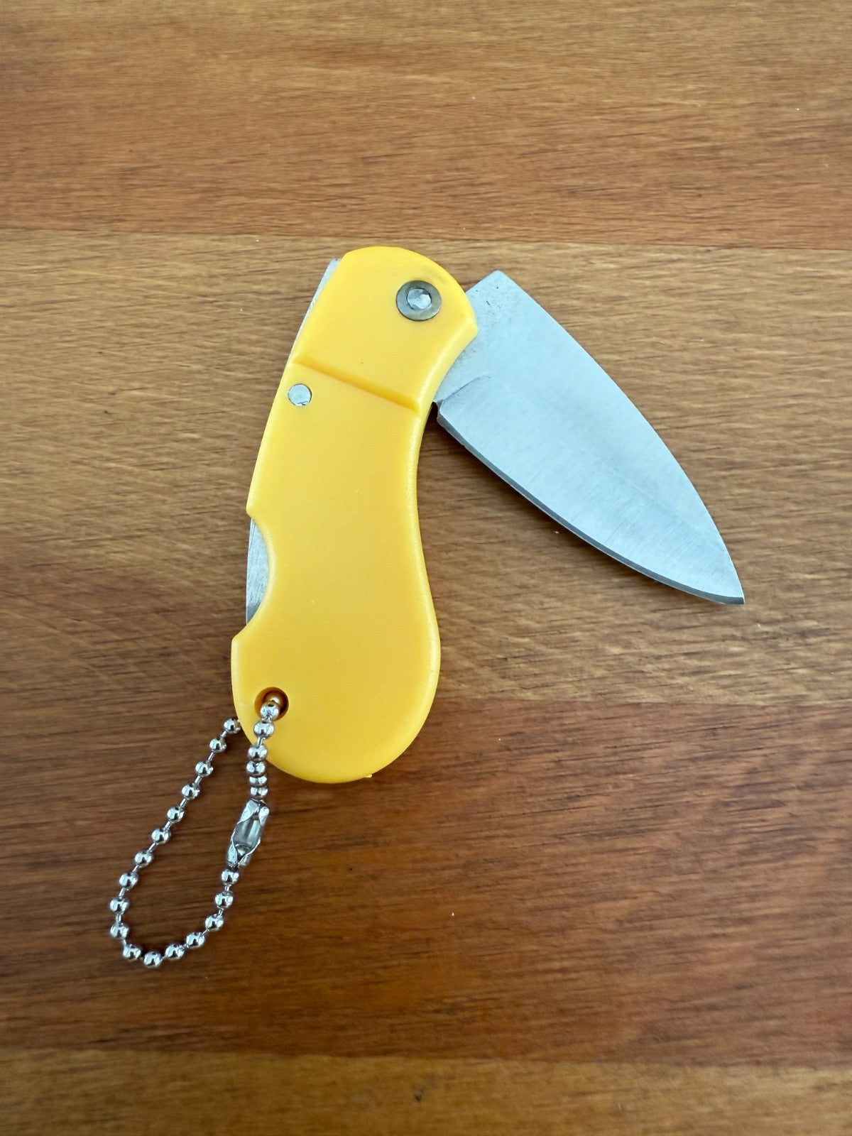 Keychain Mini Folding Knife 2" Stainless Steel Blade Yellow Lockback From Spain