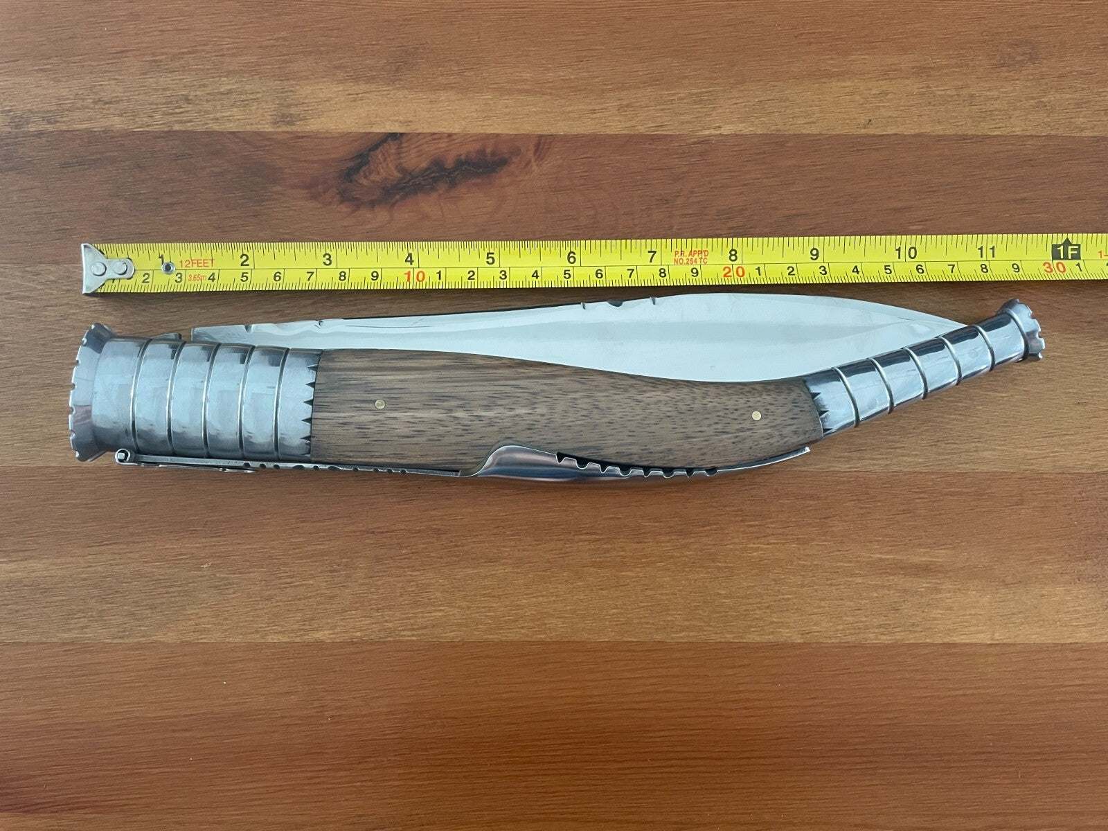 9 in. Estilete Spanish Navaja Folding Knife Zebra Wood Handle from Spain
