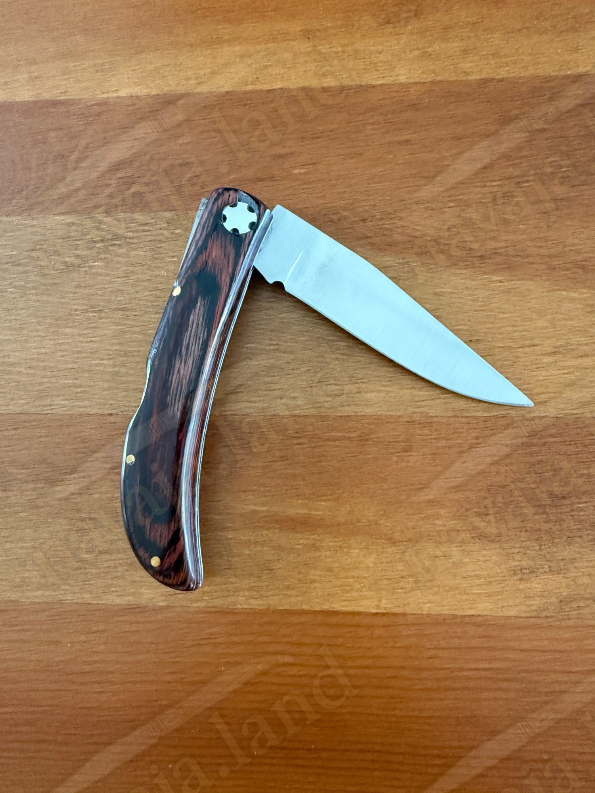 3.54” Joker Pointer Camping Folding Knife (Red Wood Handle) Handmade in Spain