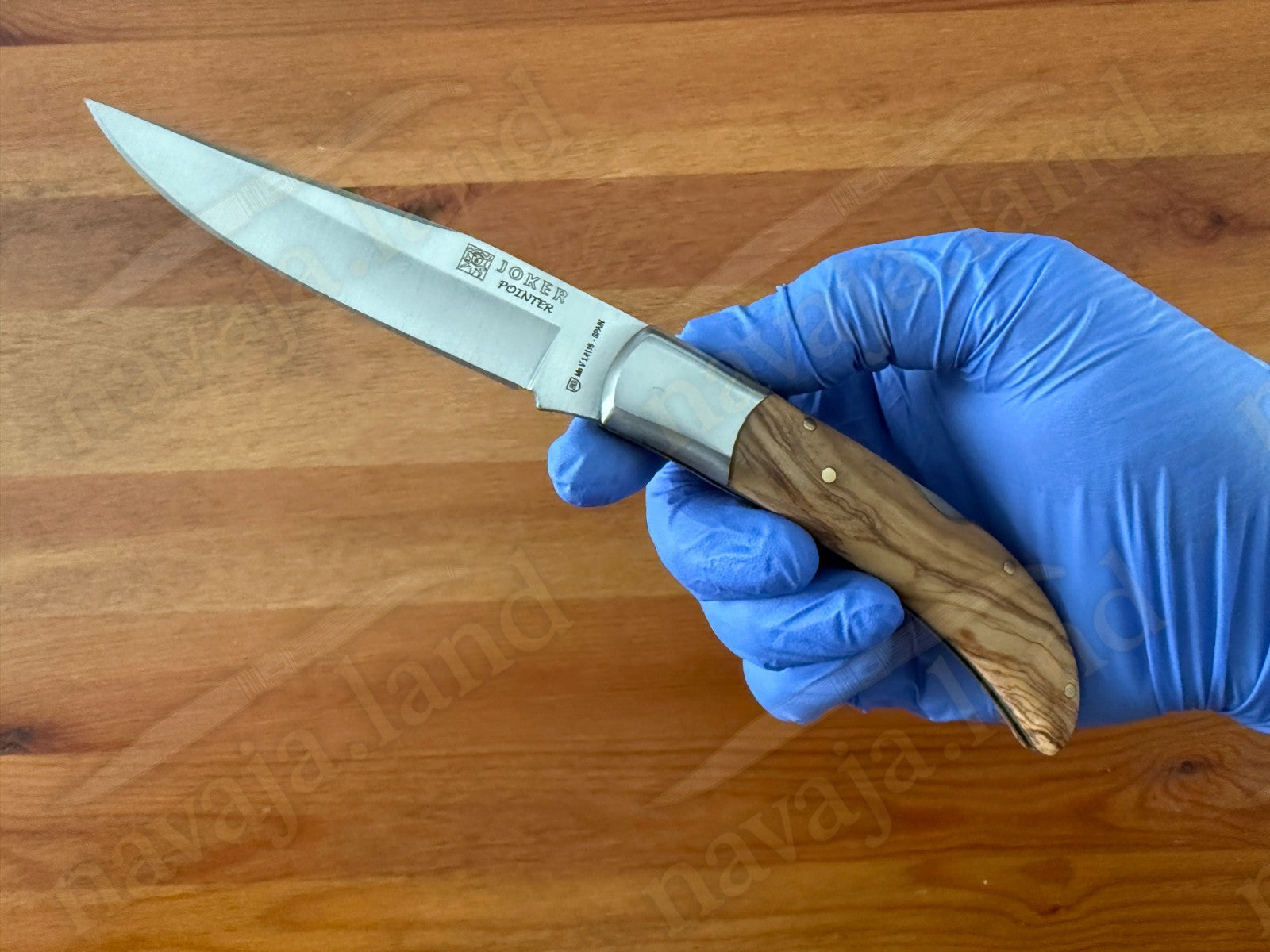 3.74” Joker Pointer Camping Folding Knife (Olive Wood Handle) From Spain