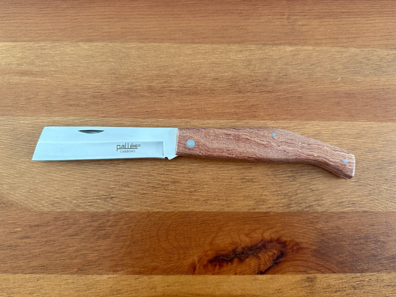3.8" Pallés Carbon Steel Cut Tip Navaja Pocket Knife Wood Handle From Spain