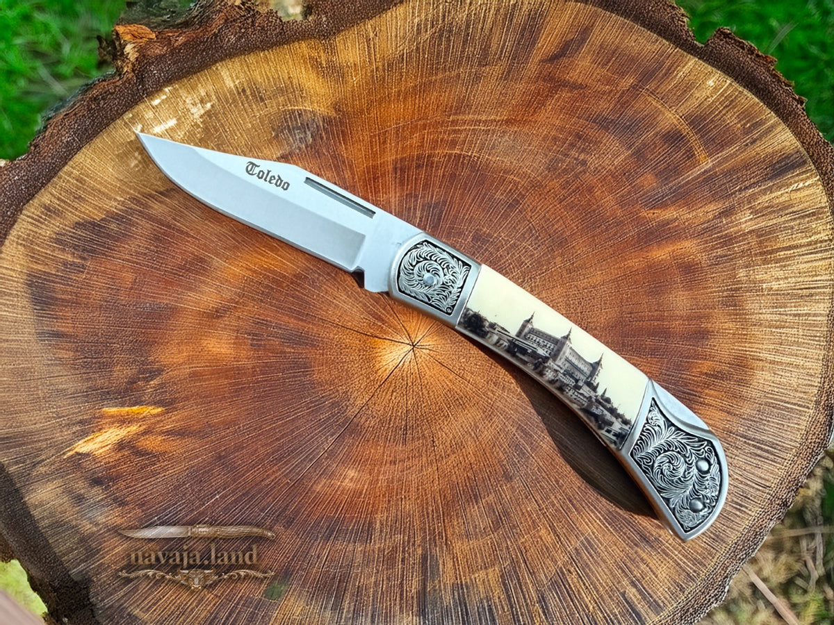 Alcazar de Toledo Folding Knife – 3.15” Stainless Steel Blade Lockback Mechanism