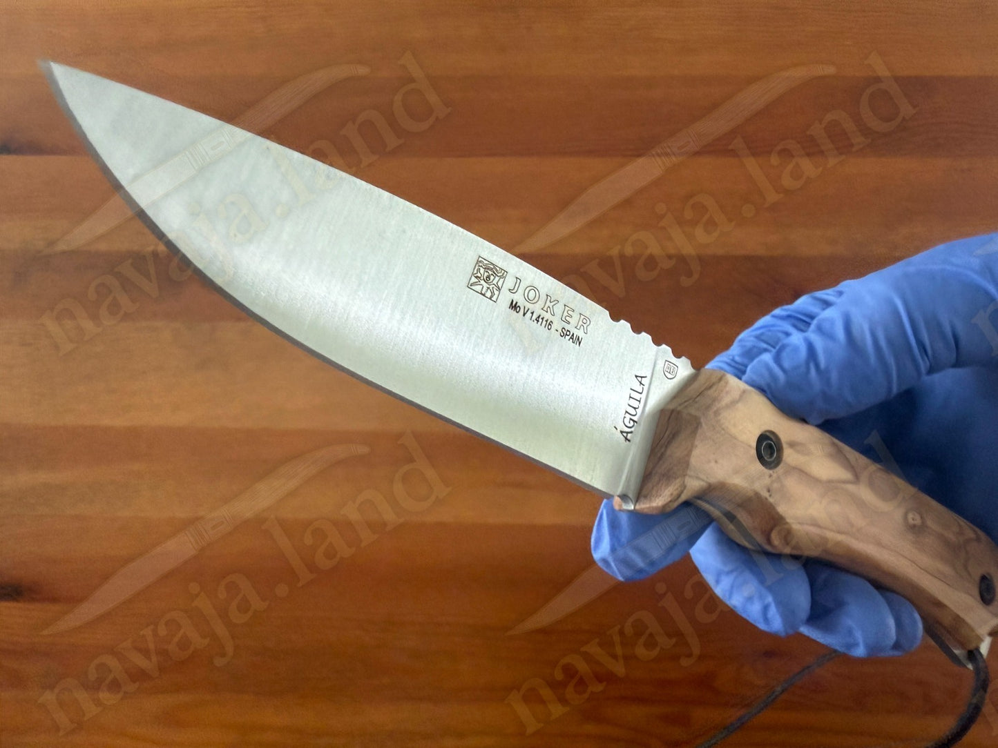 Joker Aguila Bushcraft Knife 4.13” MOVA Blade Olive Wood Handle | Leather Sheath
