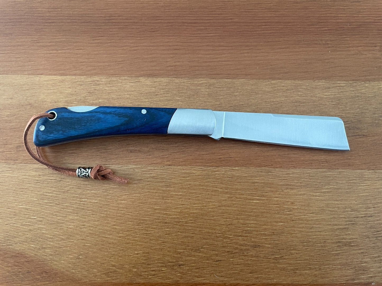 3.15" Cut Tip Navaja Pocket Knife Sailor / Marinera Blue Wood Handle - Spain