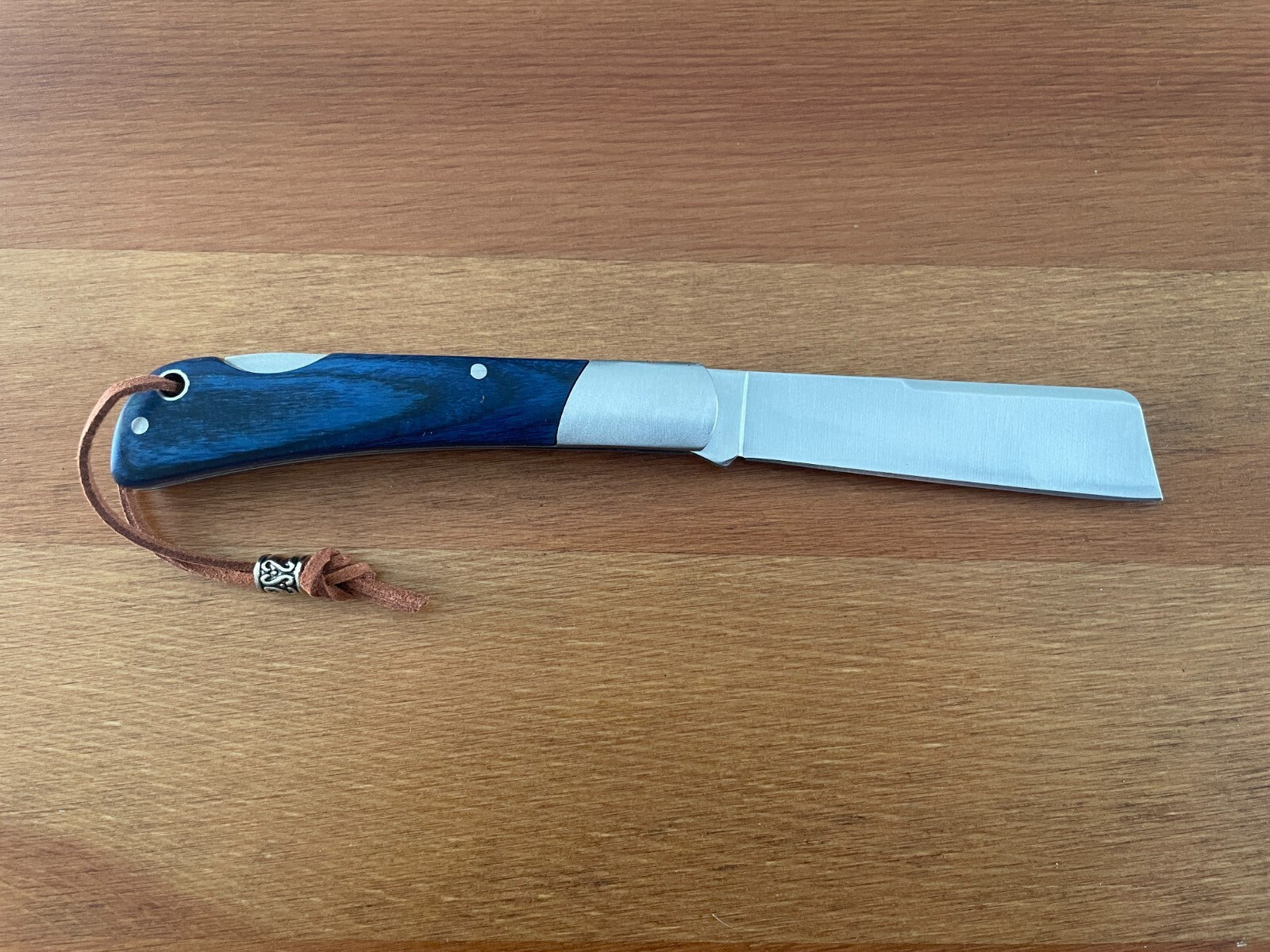 3.15" Cut Tip Navaja Pocket Knife Sailor / Marinera Blue Wood Handle - Spain
