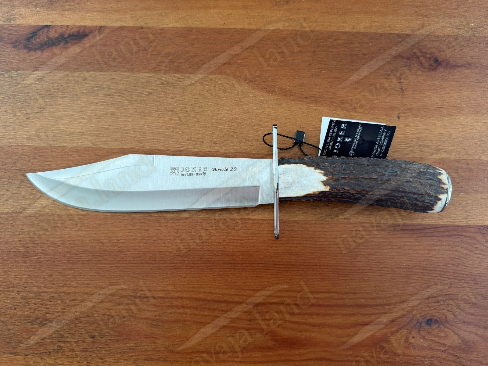 Joker Bowie 20 Hunting Knife – 7.87” MOVA Blade | Deer Antler Handle | Sheath