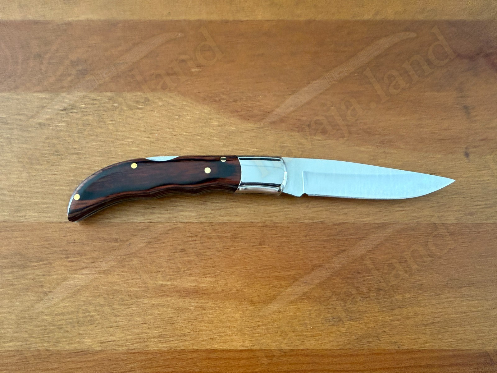3.15” Joker Pointer Camping Folding Knife (Red Wood Handle) Handmade in Spain